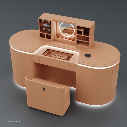 طاولة تجميل مع كرسي مدمج