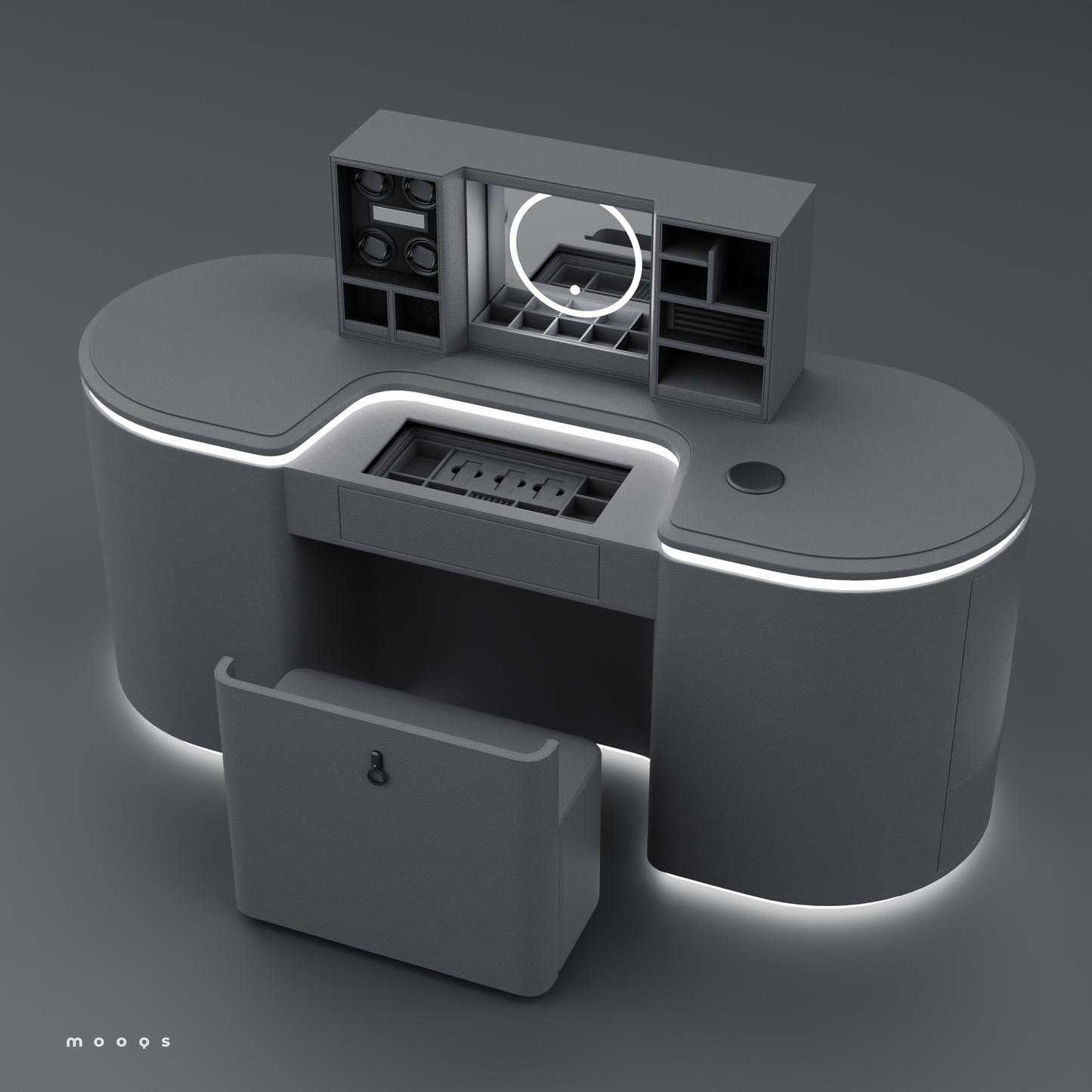 طاولة تجميل مع كرسي مدمج