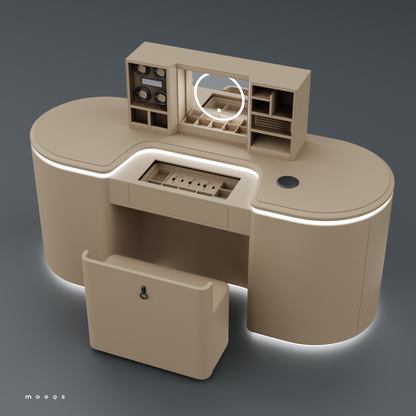 طاولة تجميل مع كرسي مدمج