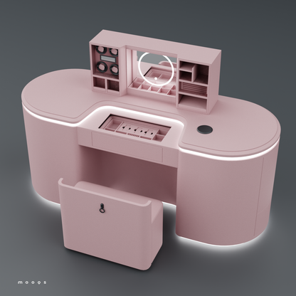 طاولة تجميل مع كرسي مدمج