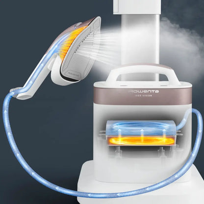 جهاز متكامل للكي بالبخار والكي العادي، مع لوح كي متعدد الأوضاع.